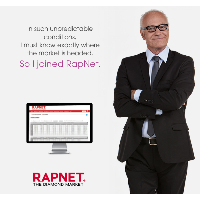 In such unpredictable conditions, | must know exactly where the market is headed. So I Joined RAPNET. RAPNET THE DIAMOND MARKET